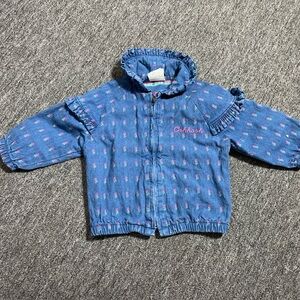 Vintage Kids Girls Child Osh Kosh B'Gosh Denim Jacket  18 Months Floral